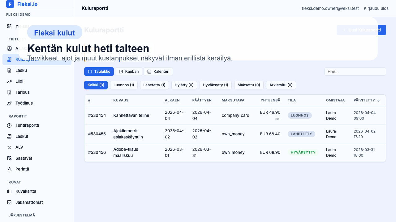 AI kuittien käsittelyssä Fleksissä